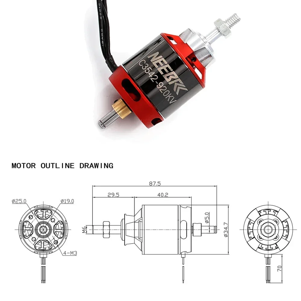 1/2/4PCS 3542 920KV 1400KV Out - Rc Plane Hobby Zone ulasan dan harga